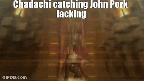 A Cartoon Of A Dragon Catching A Piece Of Meat With The Caption Chadachi Catching John Pork Lacking . GIF