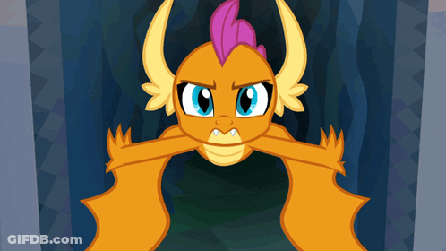 A Cartoon Of A Dragon With Horns And A Pink Mane GIF