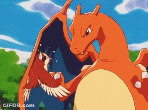 A Cartoon Of A Dragon With Its Mouth Open And Its Wings Outstretched . GIF