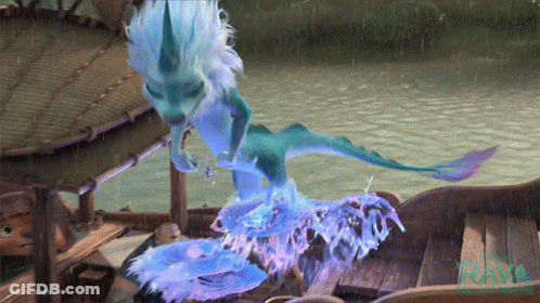 A Cartoon Of A Dragon With The Word Raya On The Bottom Right GIF