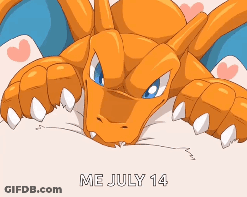 A Cartoon Of A Dragon With The Words Me July 14 On The Bottom GIF