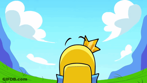 A Cartoon Of A Duck With A Crown And The Words It 'S Good To Be Alive Below It GIF