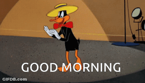 Duck With Good Morning Text Below GIF