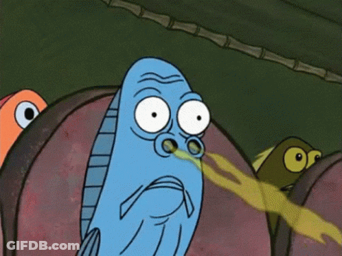 A Cartoon Of A Fish With A Big Nose GIF