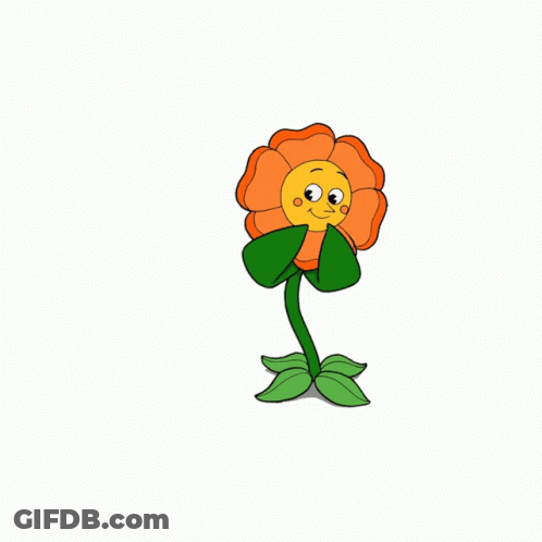 A Cartoon Of A Flower With A Long Tongue GIF