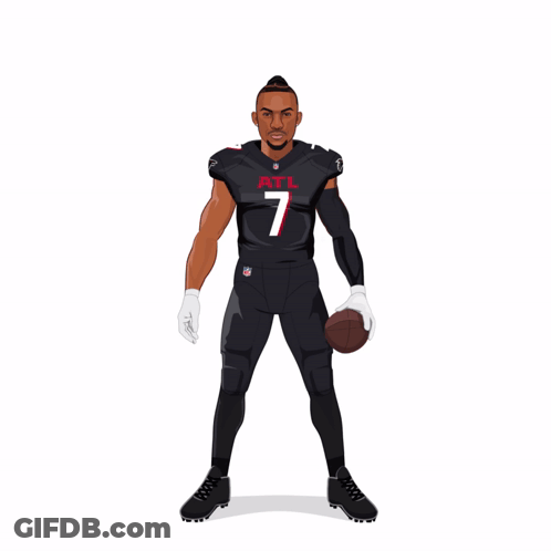 A Cartoon Of A Football Player From Atlanta GIF