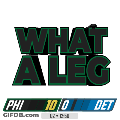 A Cartoon Of A Football Player Holding Up A Scoreboard That Says Phi 10 Det GIF