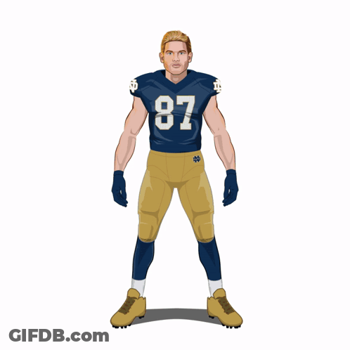 A Cartoon Of A Football Player Wearing A Jersey With The Number 87 On It GIF