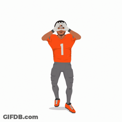 A Cartoon Of A Football Player With The Number 1 On His Shirt GIF