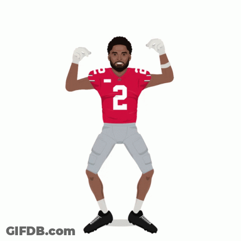 A Cartoon Of A Football Player With The Number 2 On His Jersey GIF