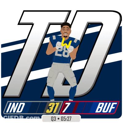 A Cartoon Of A Football Player With The Number 28 On His Shirt GIF