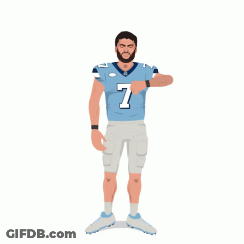 A Cartoon Of A Football Player With The Number 7 On His Jersey GIF