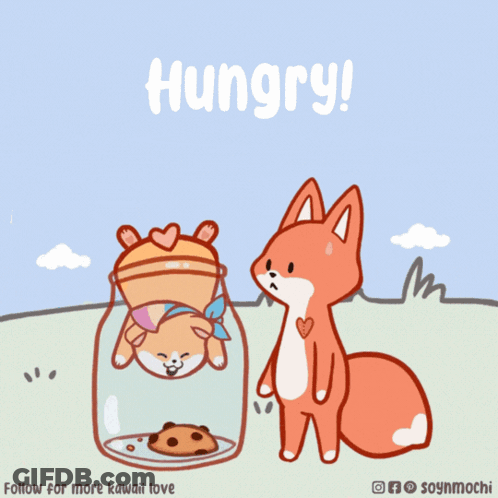 A Cartoon Of A Fox Standing Next To A Jar With A Cookie In It GIF