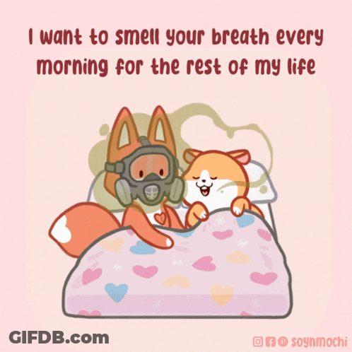 A Cartoon Of A Fox Wearing A Gas Mask And A Dog Laying On A Bed GIF