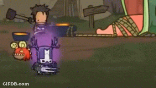 A Cartoon Of A Frog With A Purple Smoke Coming Out Of Its Mouth . GIF