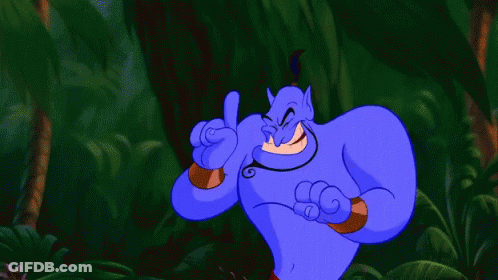 A Cartoon Of A Genie With The Words Well I Feel Sheepish Above Him GIF