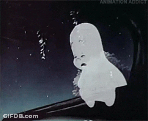 A Cartoon Of A Ghost With The Words Animation Addict At The Top GIF