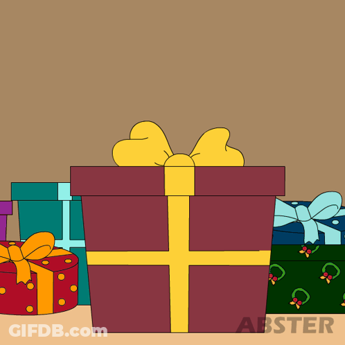 A Cartoon Of A Gift Box With The Word Abster On The Bottom Right GIF