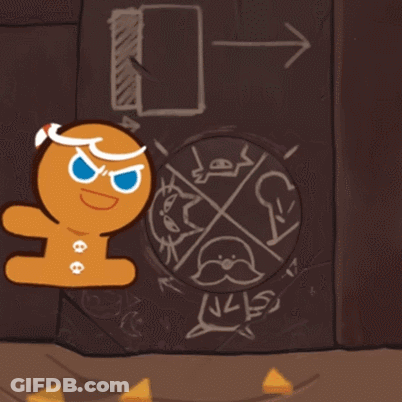 Gingerbread Man Holding Candy Cane GIF