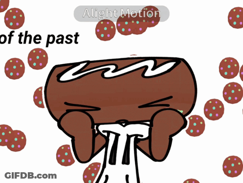 A Cartoon Of A Gingerbread Man With The Words Of The Past On The Bottom Right GIF