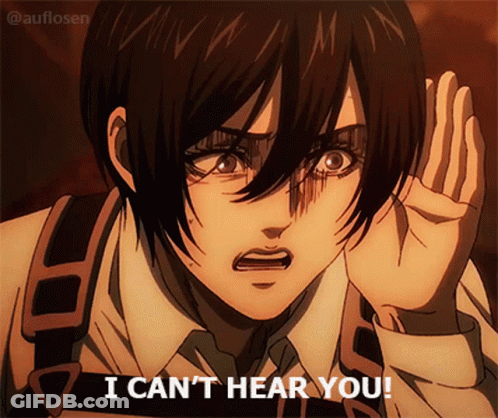 A Cartoon Of A Girl Covering Her Ears With Her Hands And The Words I Can 'T Hear You GIF