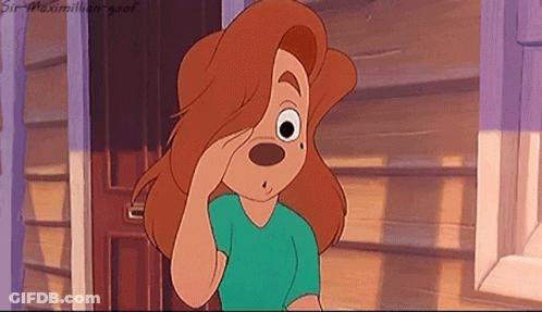 A Cartoon Of A Girl Covering Her Face With Her Hand And The Words Sir-Maximillian-Goof Below Her GIF