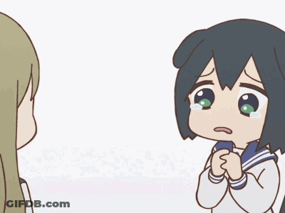 A Cartoon Of A Girl Crying With A Tear Coming Out Of Her Eye GIF