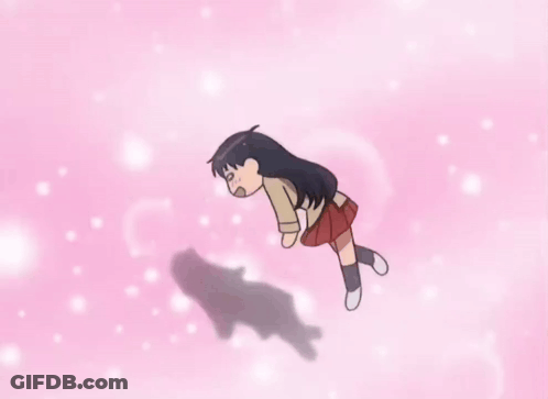 A Cartoon Of A Girl Flying Through The Air GIF