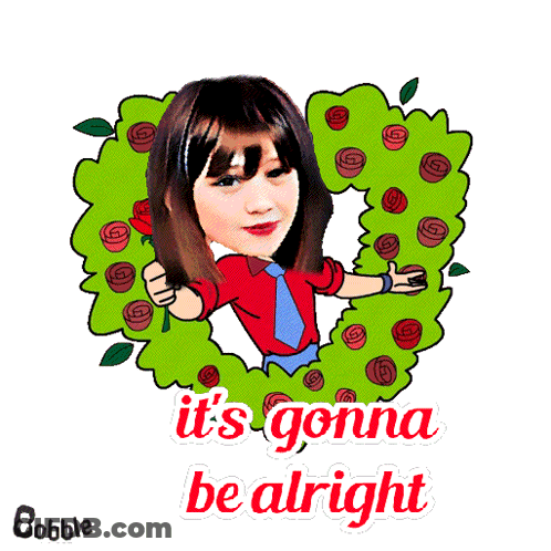 A Cartoon Of A Girl Giving A Thumbs Up With The Words It 'S Gonna Be Alright GIF