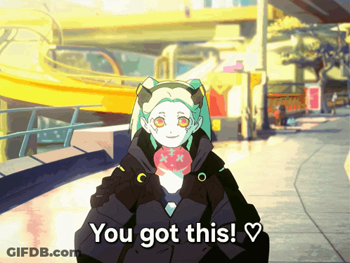 A Cartoon Of A Girl Holding A Donut With The Words " You Got This " Below Her GIF