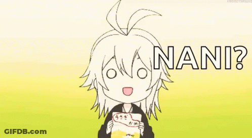 A Cartoon Of A Girl Holding A Piece Of Paper With The Word Nani On It GIF