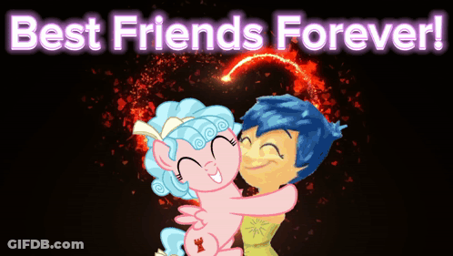 Girl Hugging Pink Pony Best Friends Forever GIF