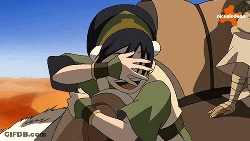 A Cartoon Of A Girl Hugging Another Girl With A Nickelodeon Logo In The Background GIF