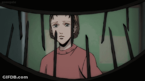A Cartoon Of A Girl In A Cage With The Word Animepahe Below Her GIF