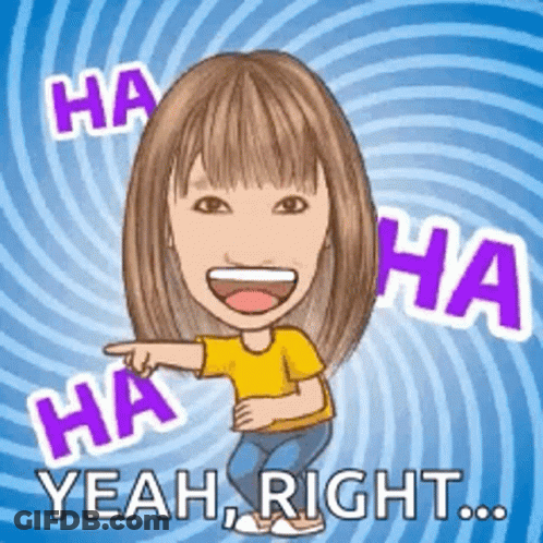 A Cartoon Of A Girl Laughing And Pointing At Something GIF