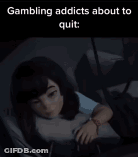 A Cartoon Of A Girl Laying On A Bed With The Caption Gambling Addicts About To Quit . GIF