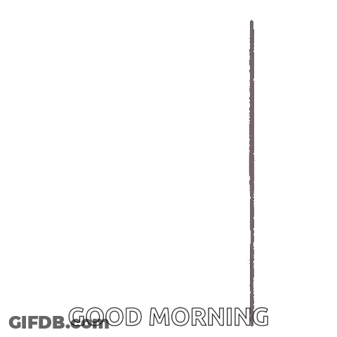 A Cartoon Of A Girl Peeking Over A Wall With The Words `` Good Morning '' Written On It . GIF