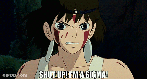 A Cartoon Of A Girl Screaming With The Words Shut Up I 'M A Sigma GIF