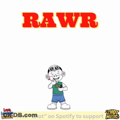 A Cartoon Of A Girl Sitting At A Desk With A Laptop And The Word Rawr On The Top GIF