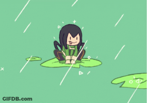 A Cartoon Of A Girl Sitting On A Lily Pad In The Water GIF