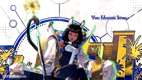 A Cartoon Of A Girl Sitting On A Throne With The Words " You Wanna Know " Above Her GIF