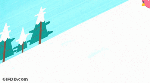 A Cartoon Of A Girl Sledding Down A Snowy Hill With The Words Weeeeeeeee Below GIF