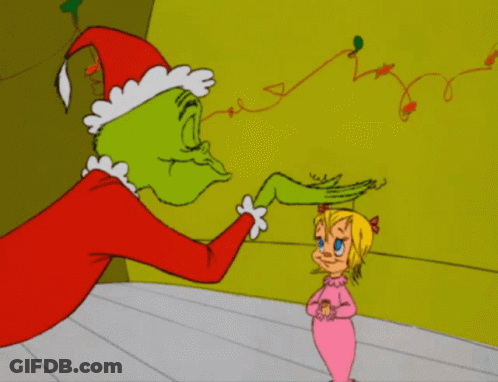 A Cartoon Of A Girl Standing Next To A Green Monster GIF