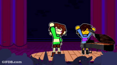 A Cartoon Of A Girl Standing Next To A Piano With The Words All My Fellas On The Bottom GIF