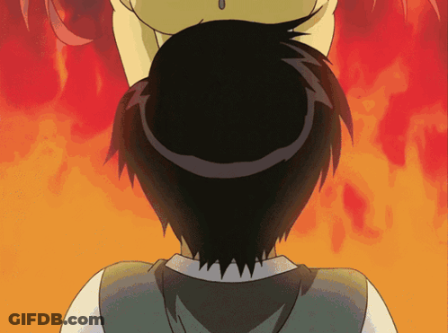 A Cartoon Of A Girl Standing On Top Of A Man GIF