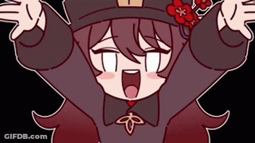 A Cartoon Of A Girl Wearing A Hat And A Bow Tie With Her Arms In The Air . GIF