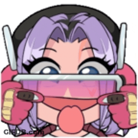 A Cartoon Of A Girl Wearing A Helmet And Goggles Is Sticking Her Tongue Out . GIF