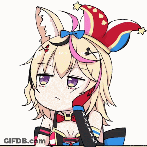 A Cartoon Of A Girl Wearing A Jester Hat GIF