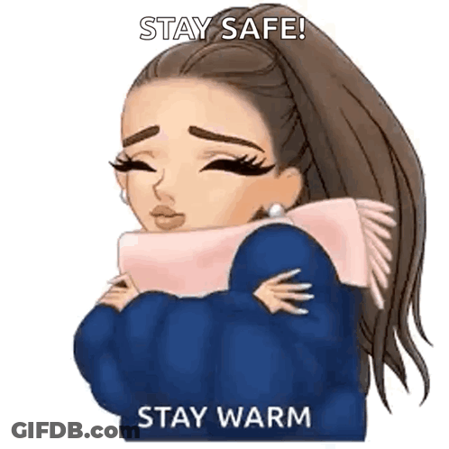 A Cartoon Of A Girl Wearing A Scarf And A Jacket . GIF
