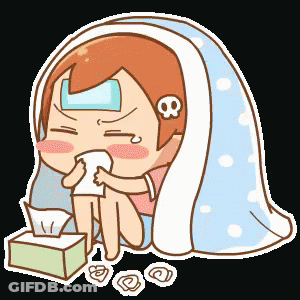 A Cartoon Of A Girl With A Bandage On Her Forehead And A Skull On Her Head GIF